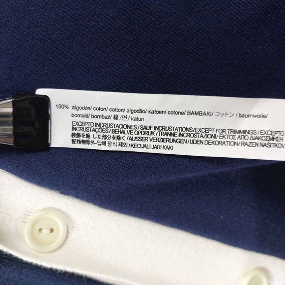 ZARA MAN Varsity Letter Cardigan Large Navy Blue Burgundy Colorblock Sweater - Picture 7 of 10